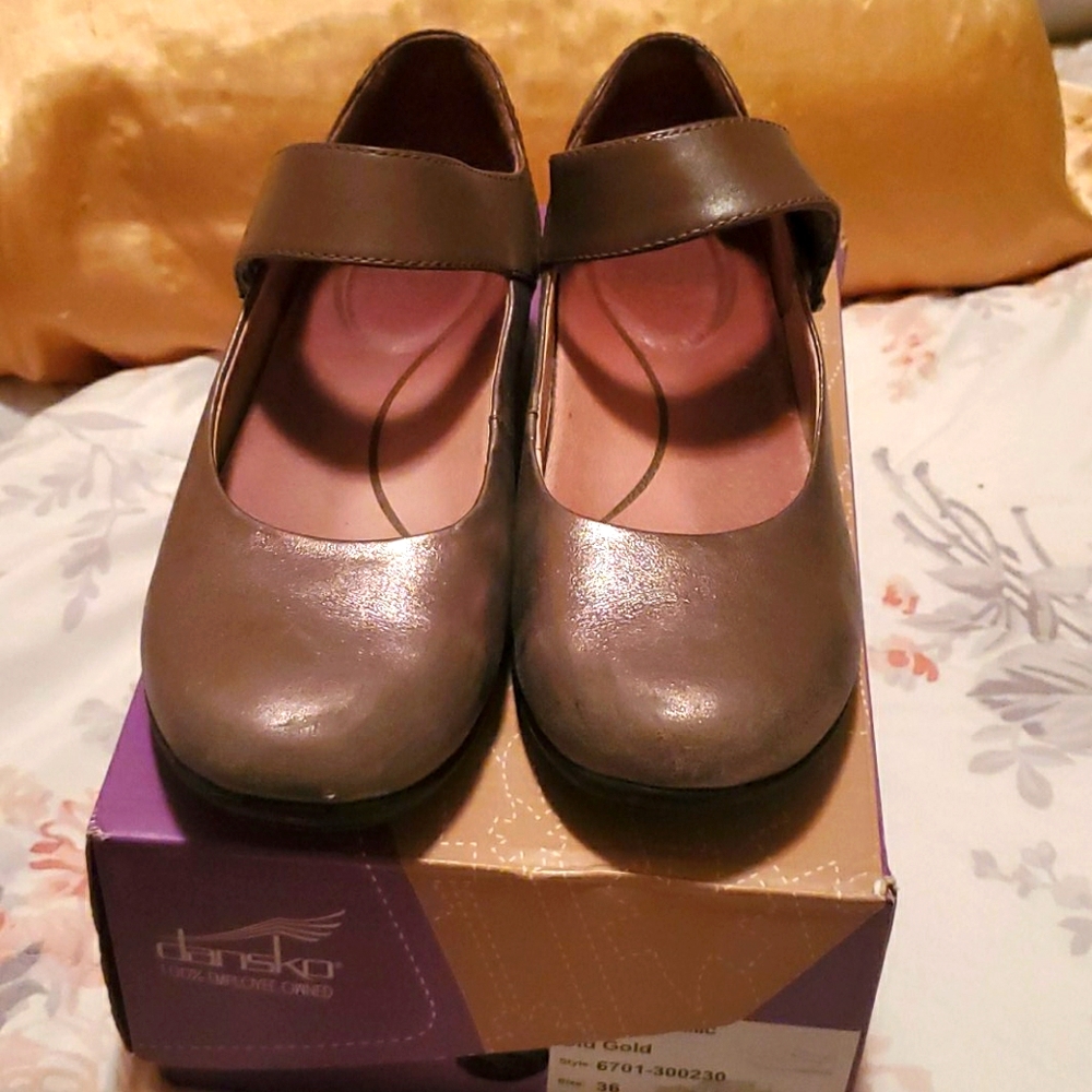 Golden Mary Jane shoes